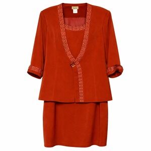 Vintage Midnight Velvet Embellished Skirt Suit Women Size 24W Retro Statement